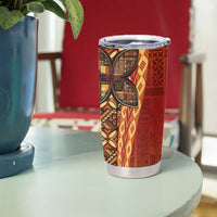 Samoan Pacific Tribal Flower Geometric Art Tattoos Tumbler Cup Siapo Pattern Flame Sunset LT03 - Polynesian Pride