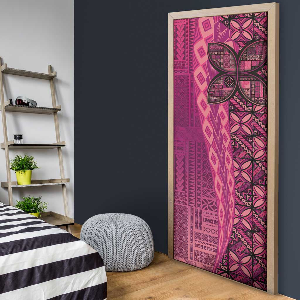Samoan Pacific Tribal Flower Geometric Art Tattoos Door Cover Siapo Pattern Romantic Rose LT03 - Polynesian Pride