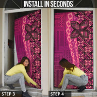 Samoan Pacific Tribal Flower Geometric Art Tattoos Door Cover Siapo Pattern Romantic Rose LT03 - Polynesian Pride
