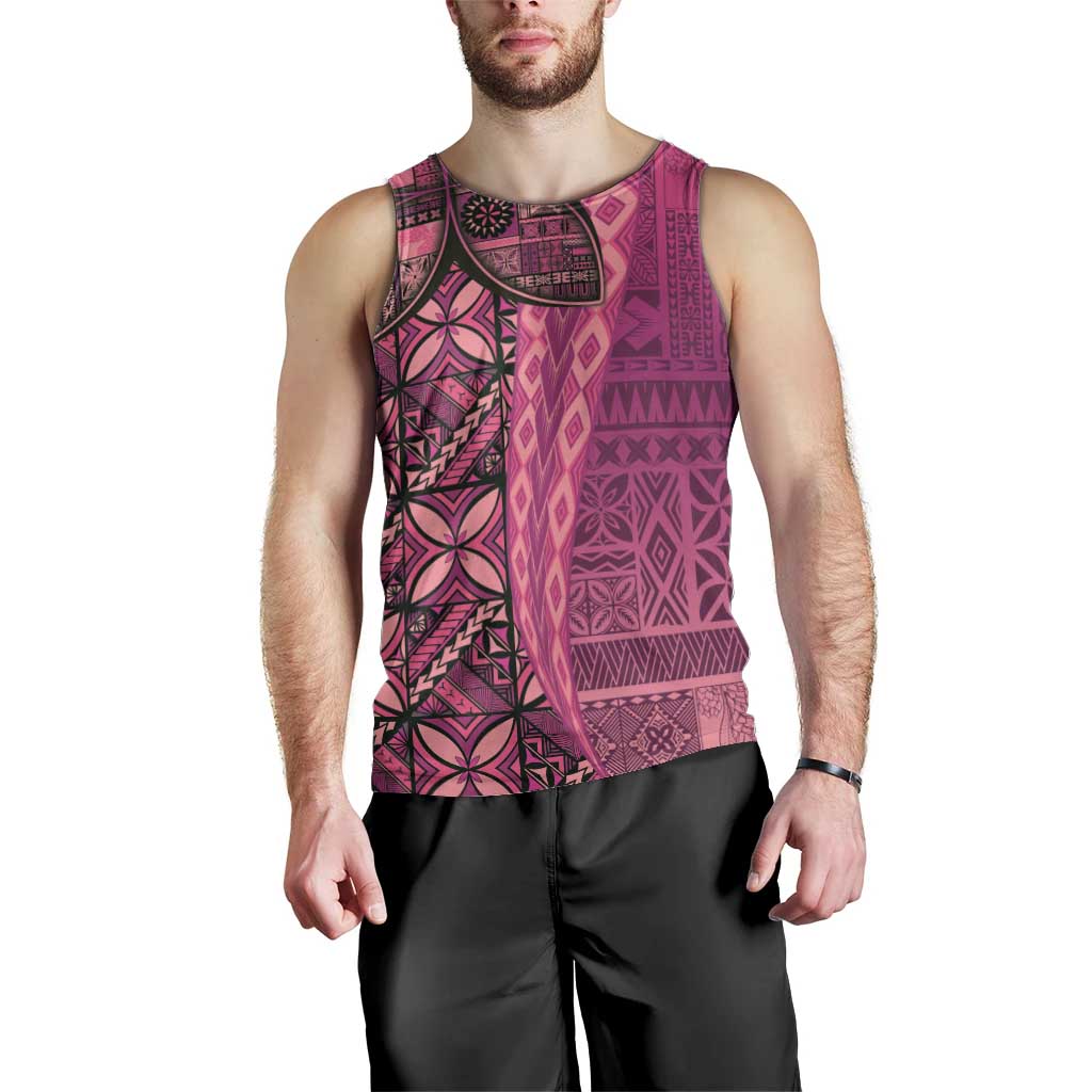 Samoan Pacific Tribal Flower Geometric Art Tattoos Men Tank Top Siapo Pattern Romantic Rose LT03 - Polynesian Pride