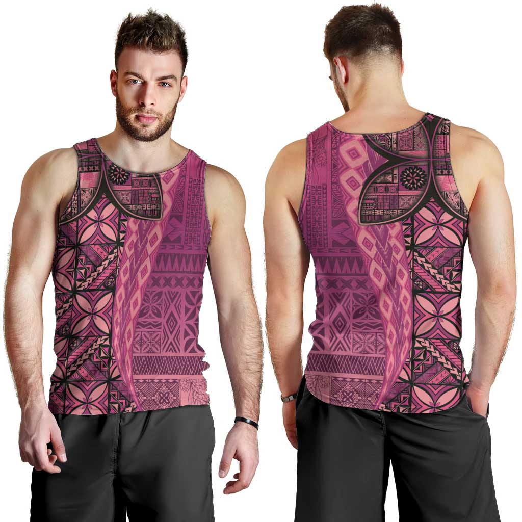 Samoan Pacific Tribal Flower Geometric Art Tattoos Men Tank Top Siapo Pattern Romantic Rose LT03 - Polynesian Pride