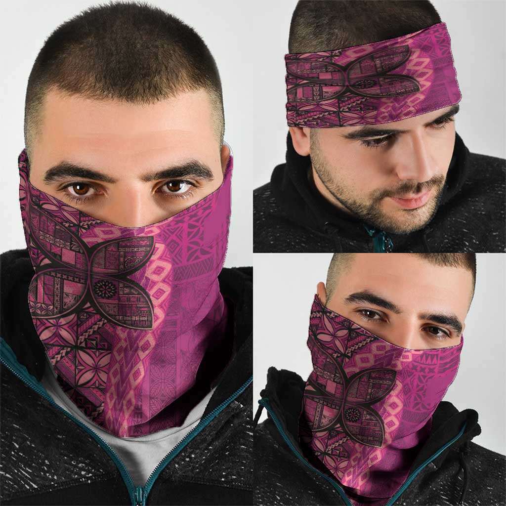 Samoan Pacific Tribal Flower Geometric Art Tattoos Neck Gaiter Siapo Pattern Romantic Rose LT03 - Polynesian Pride