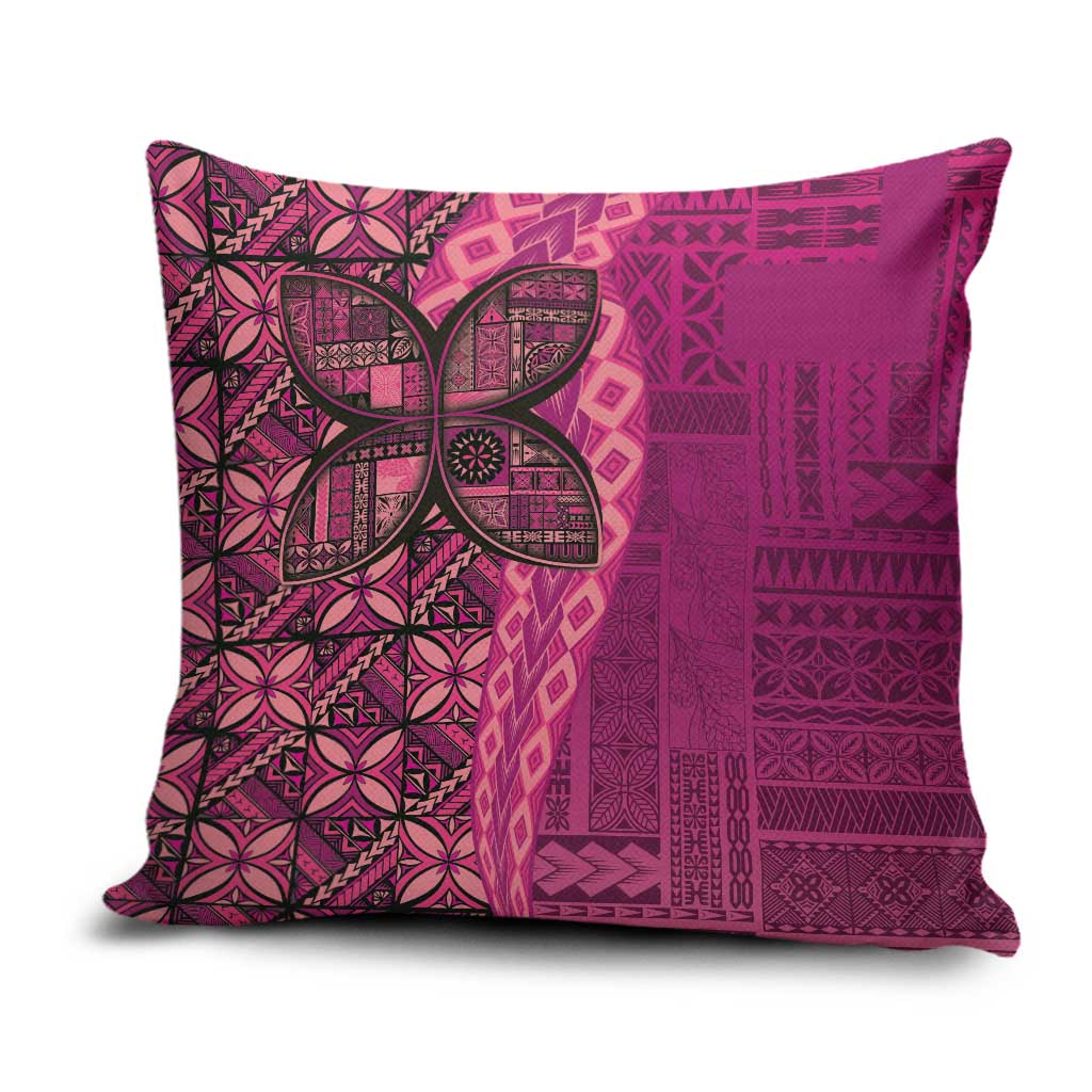 Samoan Pacific Tribal Flower Geometric Art Tattoos Pillow Cover Siapo Pattern Romantic Rose LT03 Pink - Polynesian Pride