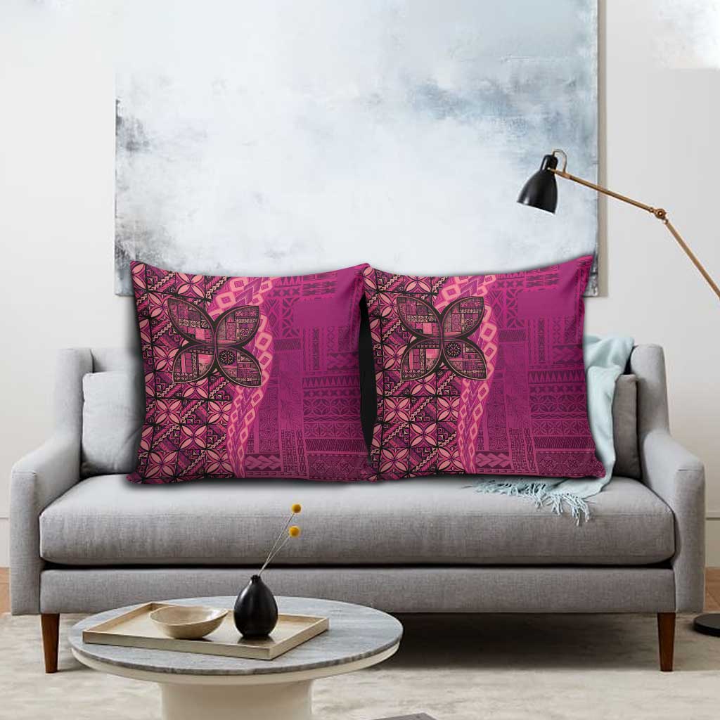 Samoan Pacific Tribal Flower Geometric Art Tattoos Pillow Cover Siapo Pattern Romantic Rose LT03 - Polynesian Pride