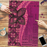 Samoan Pacific Tribal Flower Geometric Art Tattoos Puzzle Siapo Pattern Romantic Rose LT03 Pink - Polynesian Pride