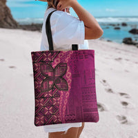 Samoan Pacific Tribal Flower Geometric Art Tattoos Tote Bag Siapo Pattern Romantic Rose LT03 - Polynesian Pride