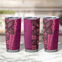 Samoan Pacific Tribal Flower Geometric Art Tattoos Tumbler Cup Siapo Pattern Romantic Rose LT03 - Polynesian Pride