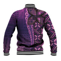 Samoan Pacific Tribal Flower Geometric Art Tattoos Baseball Jacket Siapo Pattern Purple Haze LT03 - Polynesian Pride