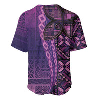 Samoan Pacific Tribal Flower Geometric Art Tattoos Baseball Jersey Siapo Pattern Purple Haze LT03 - Polynesian Pride