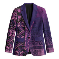 Samoan Pacific Tribal Flower Geometric Art Tattoos Blazer Siapo Pattern Purple Haze LT03 Unisex Purple - Polynesian Pride