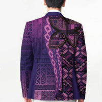 Samoan Pacific Tribal Flower Geometric Art Tattoos Blazer Siapo Pattern Purple Haze LT03 - Polynesian Pride