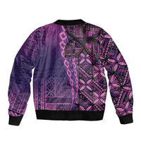 Samoan Pacific Tribal Flower Geometric Art Tattoos Bomber Jacket Siapo Pattern Purple Haze LT03 - Polynesian Pride