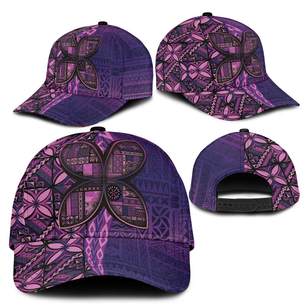 Samoan Pacific Tribal Flower Geometric Art Tattoos Classic Cap Siapo Pattern Purple Haze LT03 - Polynesian Pride