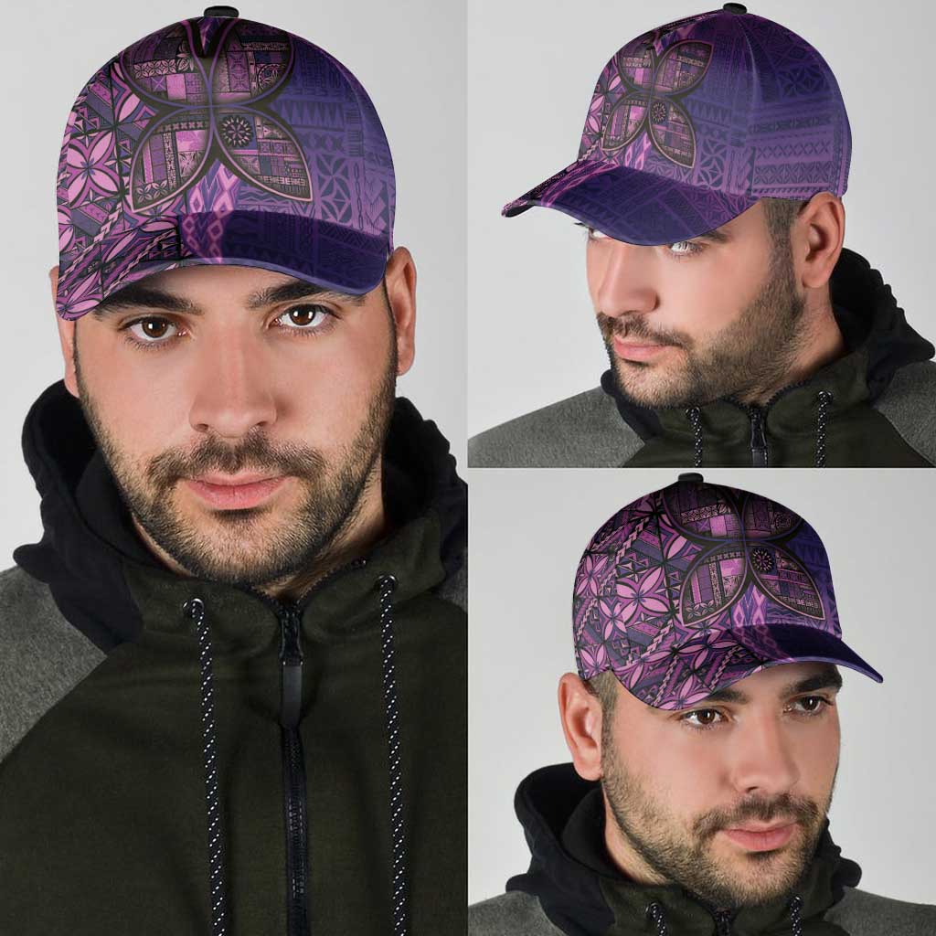 Samoan Pacific Tribal Flower Geometric Art Tattoos Classic Cap Siapo Pattern Purple Haze LT03 - Polynesian Pride