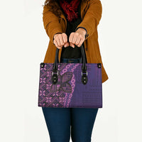 Samoan Pacific Tribal Flower Geometric Art Tattoos Leather Bag Siapo Pattern Purple Haze LT03 Purple - Polynesian Pride