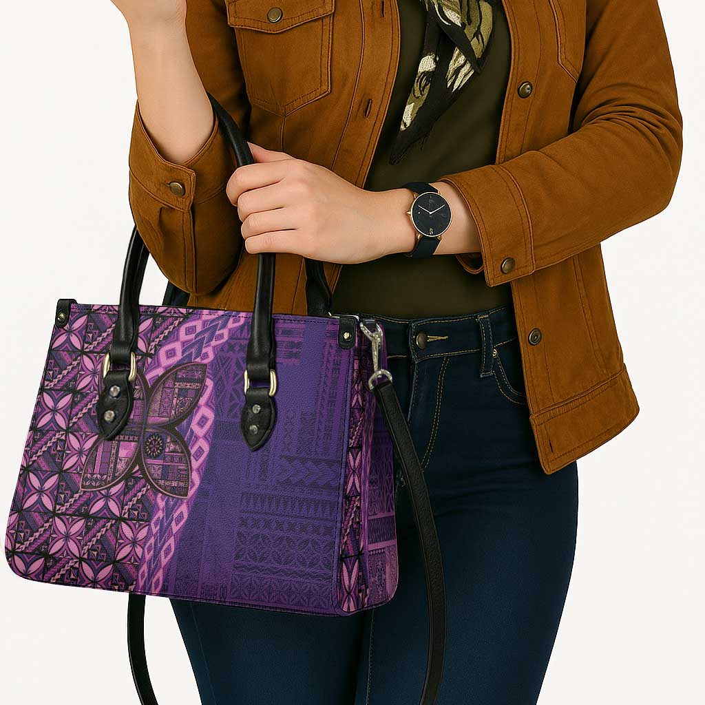 Samoan Pacific Tribal Flower Geometric Art Tattoos Leather Bag Siapo Pattern Purple Haze LT03 - Polynesian Pride
