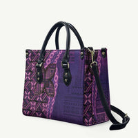 Samoan Pacific Tribal Flower Geometric Art Tattoos Leather Bag Siapo Pattern Purple Haze LT03 - Polynesian Pride