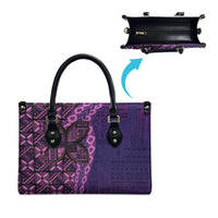 Samoan Pacific Tribal Flower Geometric Art Tattoos Leather Bag Siapo Pattern Purple Haze LT03 - Polynesian Pride