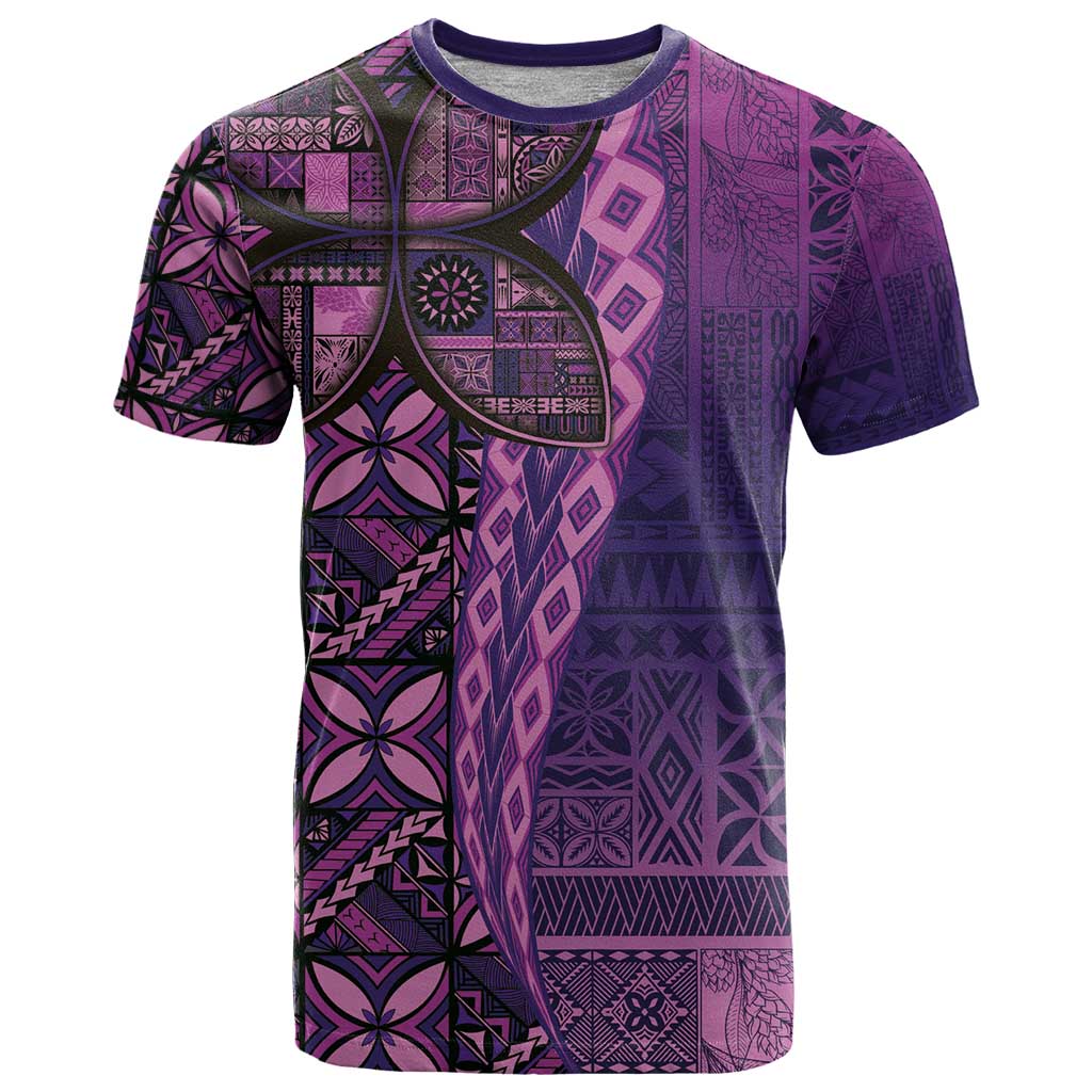 Samoan Pacific Tribal Flower Geometric Art Tattoos T Shirt Siapo Pattern Purple Haze LT03 Purple - Polynesian Pride