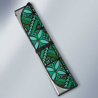Samoan Pacific Tribal Flower Geometric Art Tattoos Auto Sun Shade Siapo Pattern Emerald Glow LT03 - Polynesian Pride