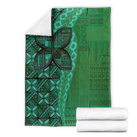 Samoan Pacific Tribal Flower Geometric Art Tattoos Blanket Siapo Pattern Emerald Glow LT03 - Polynesian Pride