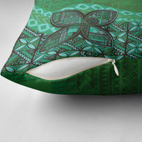 Samoan Pacific Tribal Flower Geometric Art Tattoos Pillow Cover Siapo Pattern Emerald Glow LT03 - Polynesian Pride