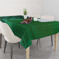 Samoan Pacific Tribal Flower Geometric Art Tattoos Tablecloth Siapo Pattern Emerald Glow LT03 - Polynesian Pride