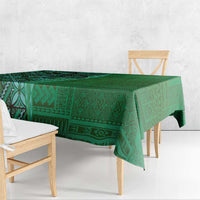 Samoan Pacific Tribal Flower Geometric Art Tattoos Tablecloth Siapo Pattern Emerald Glow LT03 - Polynesian Pride