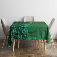 Samoan Pacific Tribal Flower Geometric Art Tattoos Tablecloth Siapo Pattern Emerald Glow LT03 - Polynesian Pride