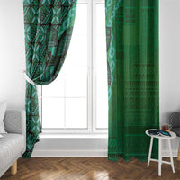 Samoan Pacific Tribal Flower Geometric Art Tattoos Window Curtain Siapo Pattern Emerald Glow LT03 - Polynesian Pride