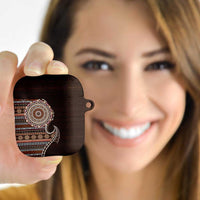 Fijian Masi Tribal Tattoos Art Pattern AirPods Case Brown Color Half Style LT03 Brown - Polynesian Pride