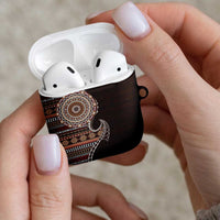 Fijian Masi Tribal Tattoos Art Pattern AirPods Case Brown Color Half Style LT03 - Polynesian Pride