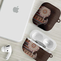 Fijian Masi Tribal Tattoos Art Pattern AirPods Case Brown Color Half Style LT03 - Polynesian Pride