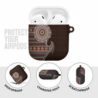 Fijian Masi Tribal Tattoos Art Pattern AirPods Case Brown Color Half Style LT03 - Polynesian Pride