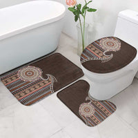 Fijian Masi Tribal Tattoos Art Pattern Bathroom Set Brown Color Half Style LT03 - Polynesian Pride