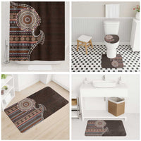 Fijian Masi Tribal Tattoos Art Pattern Bathroom Set Brown Color Half Style LT03 - Polynesian Pride