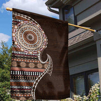 Fijian Masi Tribal Tattoos Art Pattern Garden Flag Brown Color Half Style LT03 - Polynesian Pride