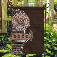 Fijian Masi Tribal Tattoos Art Pattern Garden Flag Brown Color Half Style LT03 Garden Flag Brown - Polynesian Pride