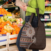 Fijian Masi Tribal Tattoos Art Pattern Grocery Bag Brown Color Half Style LT03 - Polynesian Pride