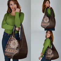 Fijian Masi Tribal Tattoos Art Pattern Grocery Bag Brown Color Half Style LT03 - Polynesian Pride