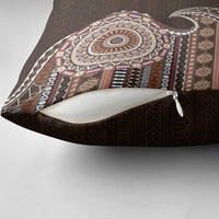 Fijian Masi Tribal Tattoos Art Pattern Pillow Cover Brown Color Half Style LT03 - Polynesian Pride