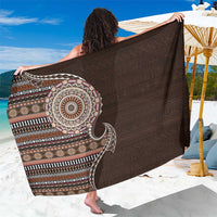 Fijian Masi Tribal Tattoos Art Pattern Sarong Brown Color Half Style LT03 One Size 44 x 66 inches Brown - Polynesian Pride