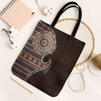 Fijian Masi Tribal Tattoos Art Pattern Tote Bag Brown Color Half Style LT03 One Size Brown - Polynesian Pride
