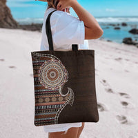 Fijian Masi Tribal Tattoos Art Pattern Tote Bag Brown Color Half Style LT03 - Polynesian Pride