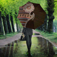 Fijian Masi Tribal Tattoos Art Pattern Umbrella Brown Color Half Style LT03 - Polynesian Pride