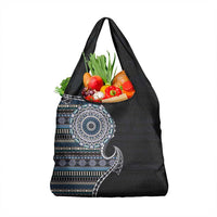 Fijian Masi Tribal Tattoos Art Pattern Grocery Bag Navy Color Half Style LT03 1-pack One Size Navy - Polynesian Pride