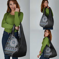 Fijian Masi Tribal Tattoos Art Pattern Grocery Bag Navy Color Half Style LT03 - Polynesian Pride