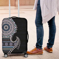 Fijian Masi Tribal Tattoos Art Pattern Luggage Cover Navy Color Half Style LT03 Navy - Polynesian Pride
