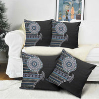 Fijian Masi Tribal Tattoos Art Pattern Pillow Cover Navy Color Half Style LT03 - Polynesian Pride
