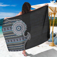 Fijian Masi Tribal Tattoos Art Pattern Sarong Navy Color Half Style LT03 One Size 44 x 66 inches Navy - Polynesian Pride